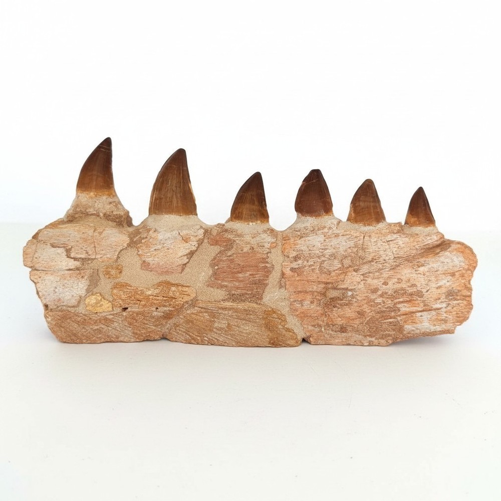 Mosasaurus Jaw Fragment with Teeth – Authentic Fossil Display Piece