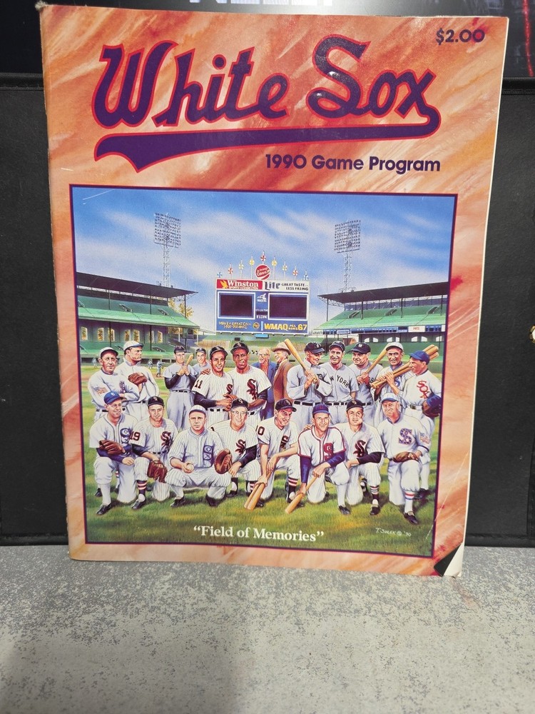 1990 MLB Chicago White Sox program / Comiskey Park final game / Thomas debut