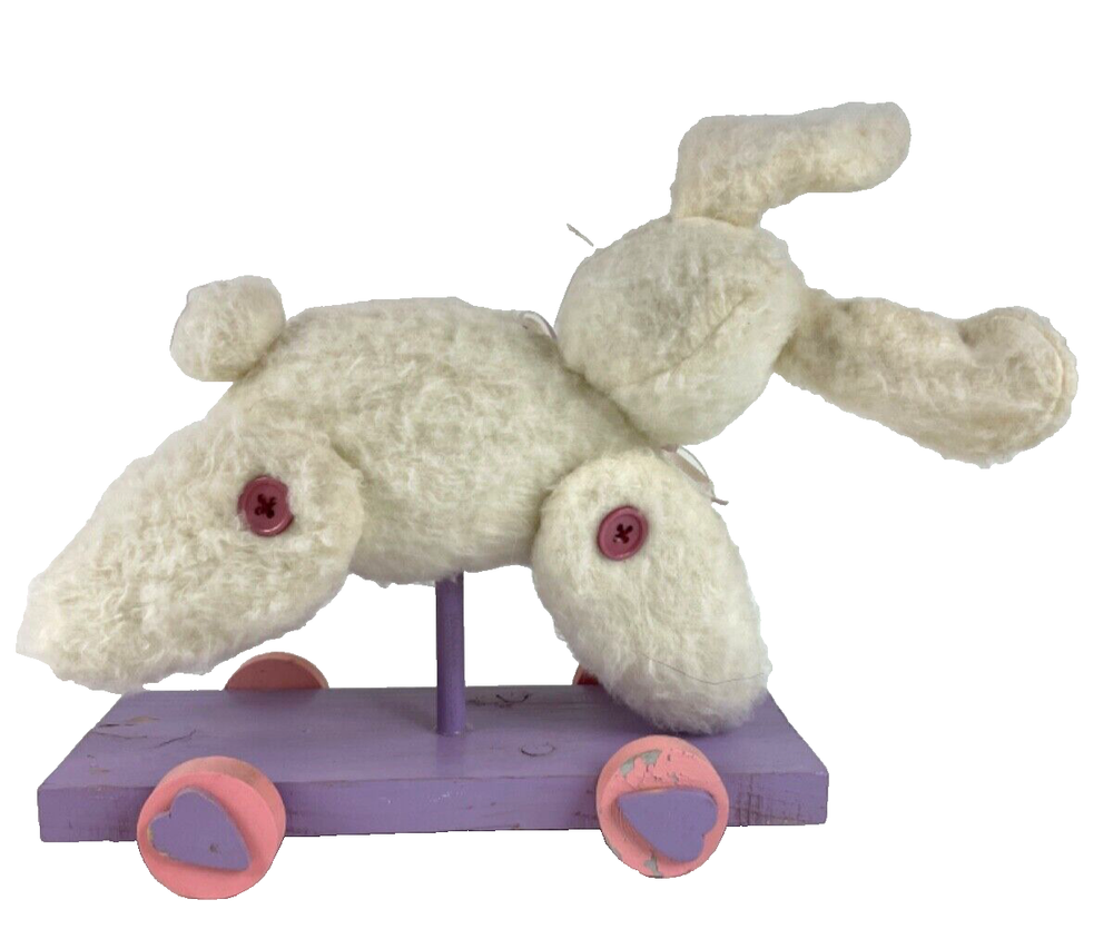Vintage Plush Rabbit Pull Toy