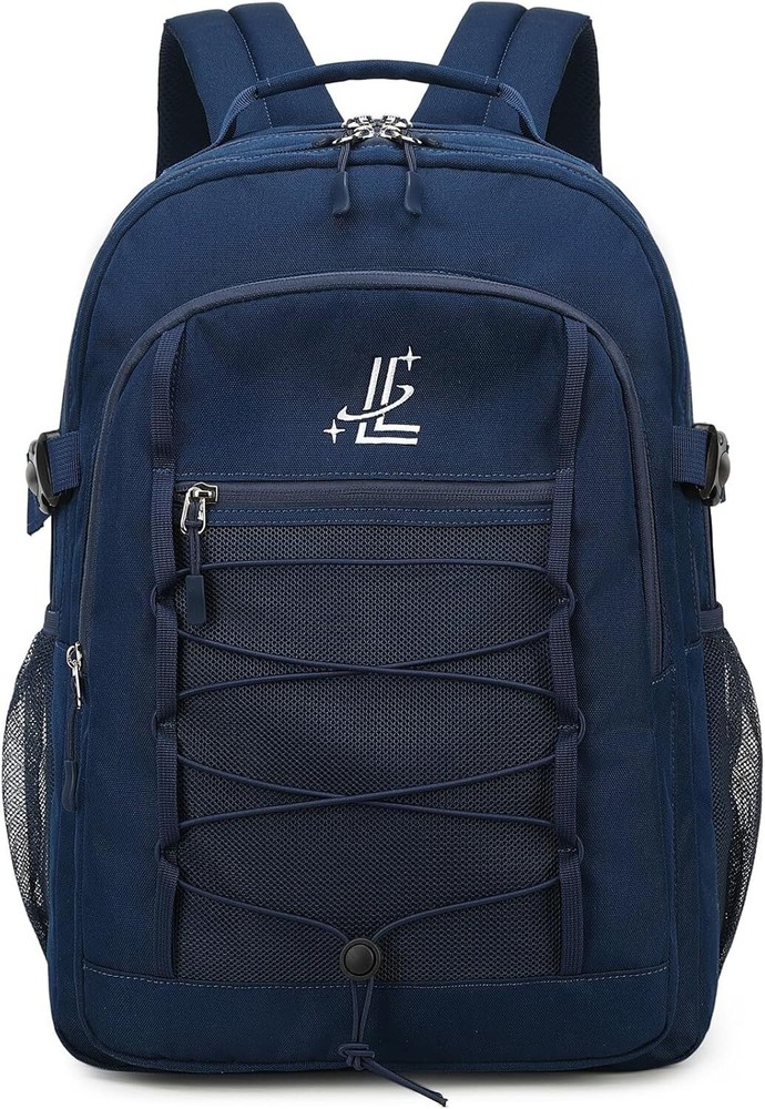 Lanola Basic Multi-Pocket Multipurpose Casual Backpack Water Dark Blue