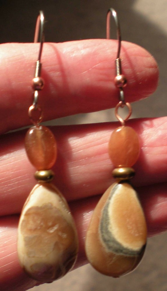 Agate Drop Earrings - Balance, Grounding, Healing e131