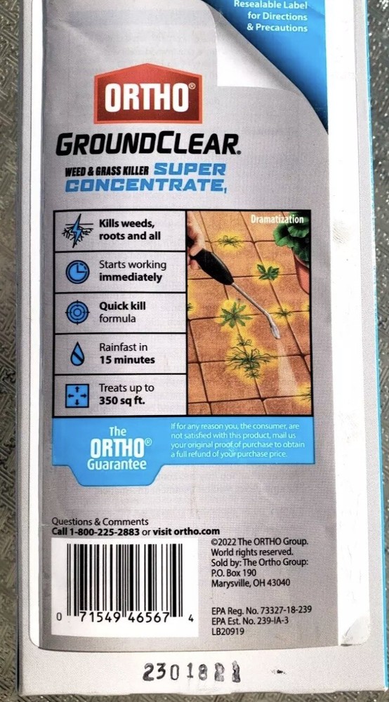 3-Boxes (6 refills) Ortho GroundClear Grass & Weed Killer Super Concentrate EASY