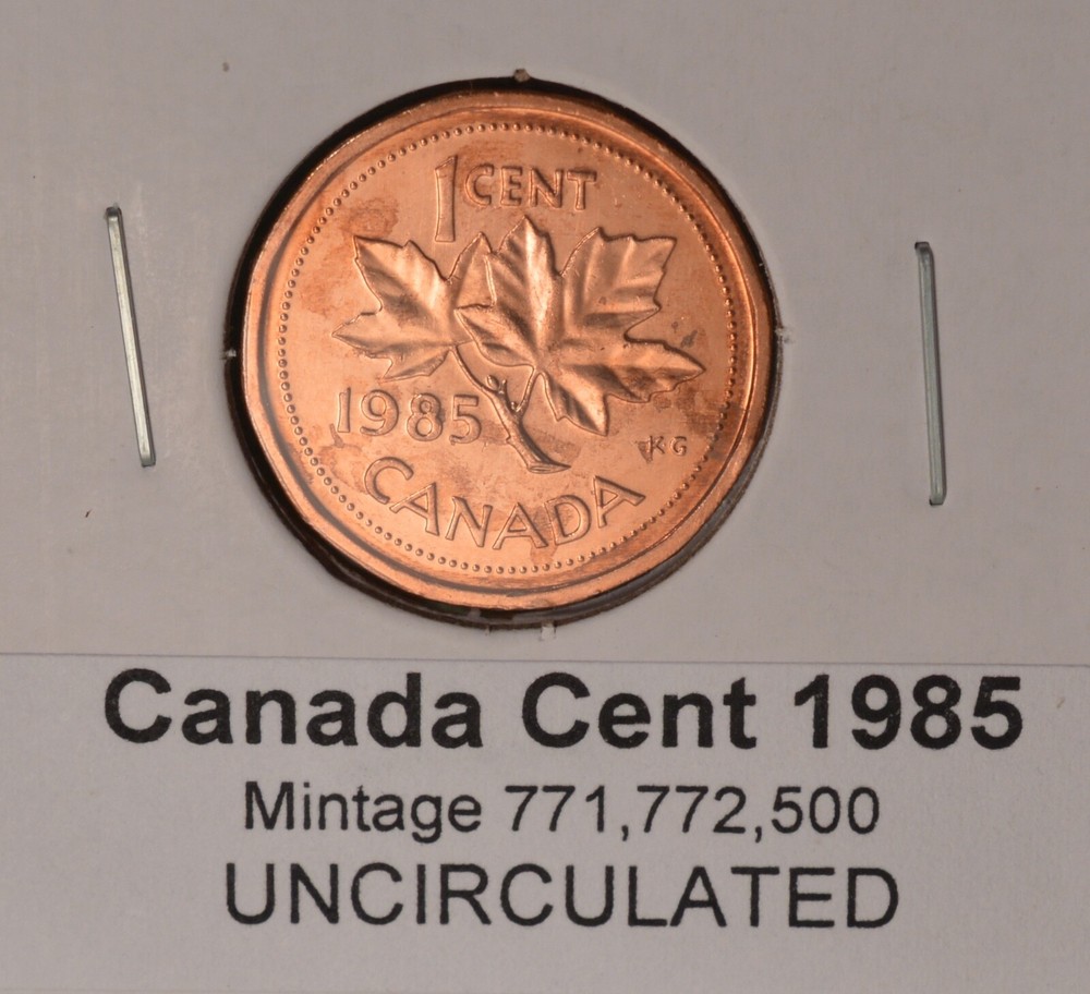 1985 Canada Penny - Uncirculated from Original Mint Roll