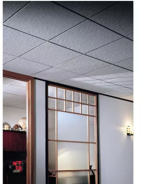 2X2 Ft. Radar Basic White Square Edge Lay-In Ceiling Tile Case of 4 (16 Sq. Ft.)