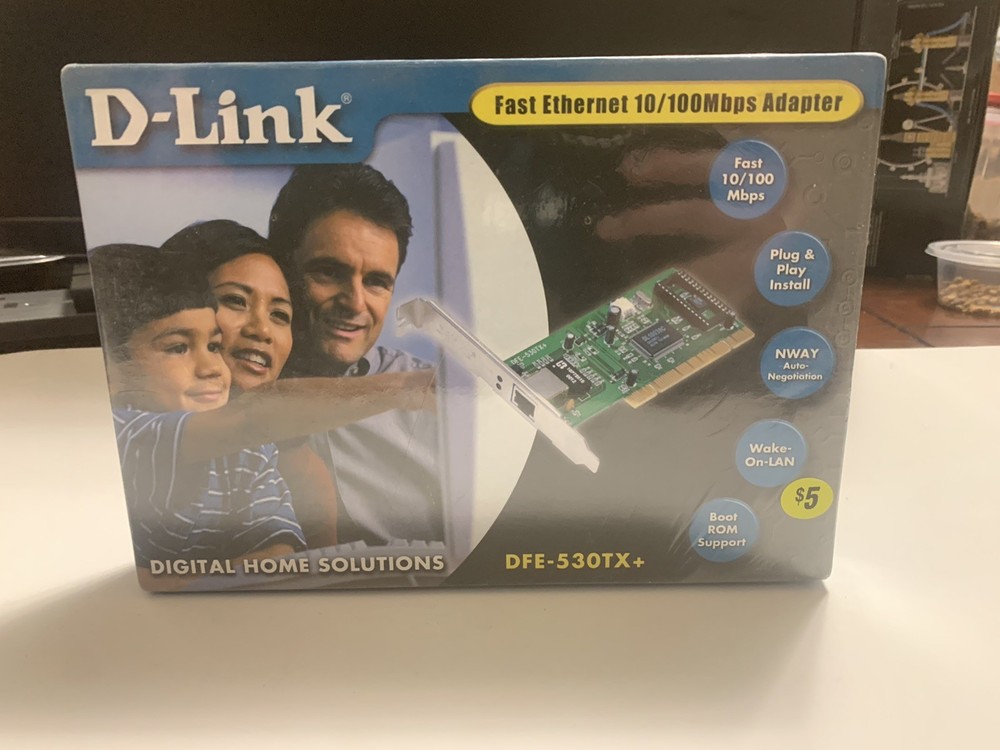 D-Link 10/100Mb Fast Ethernet Adapter Computer DFE-530TX+ Plug & Play Install