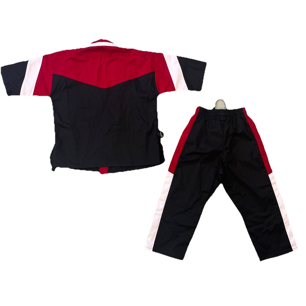 Century Karate Sparring Gi Size 0 Black Red & White Top & Bottom Draw String