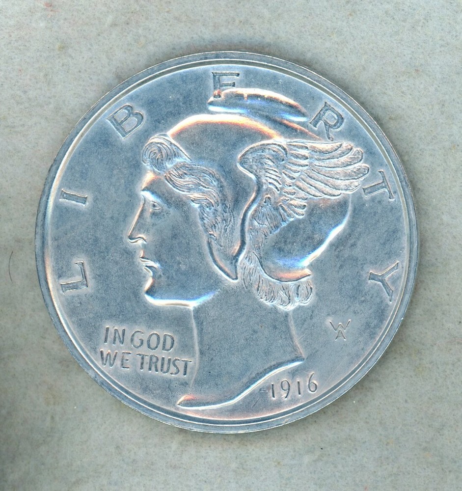 1916 D MERCURY DIME  DESIGN TOKEN ~ 3" DIAMETER