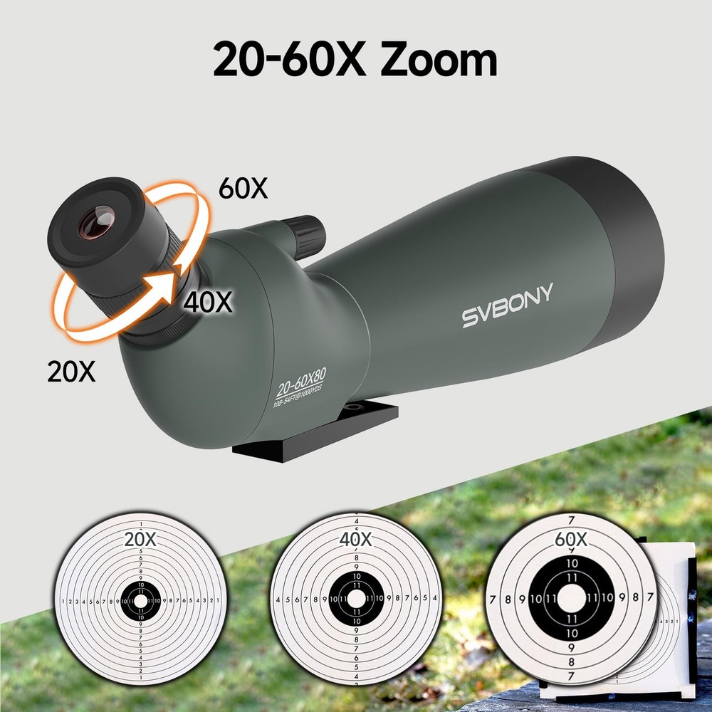 SV28 20-60x80 New Version Spotting Scope for Target Shooting, Long Range Spot...