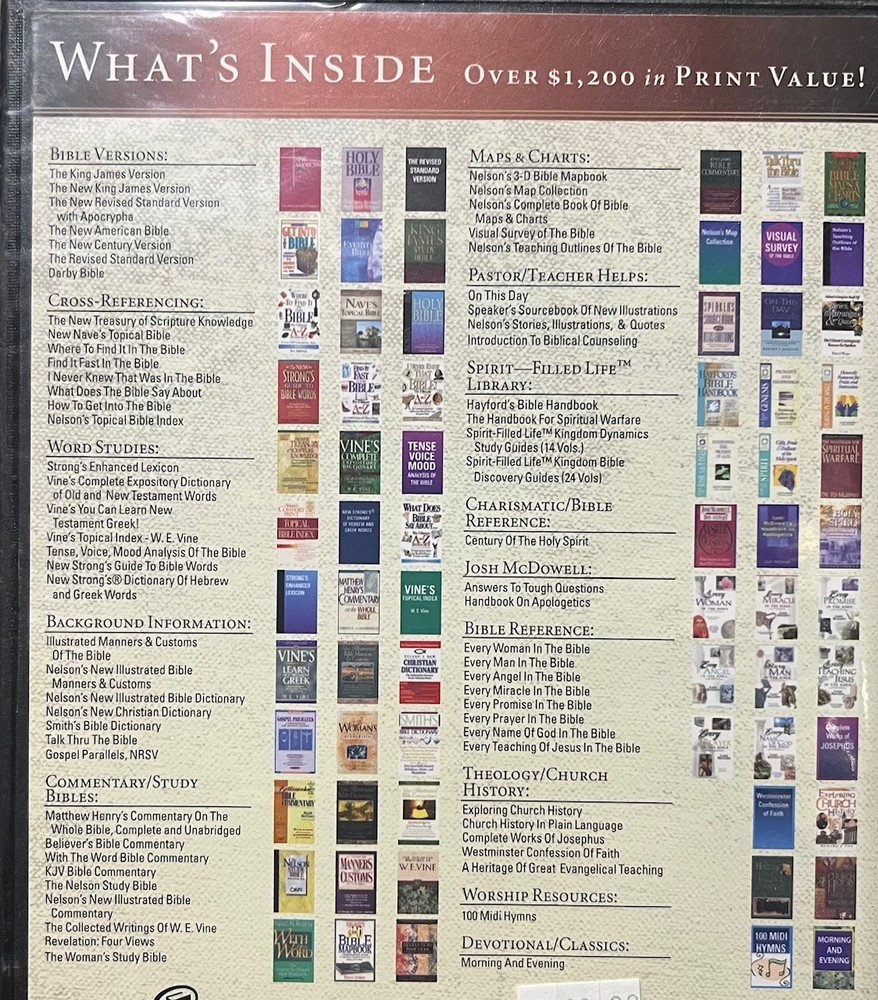 The Thomas Nelson Bible Study Library CD New Sealed