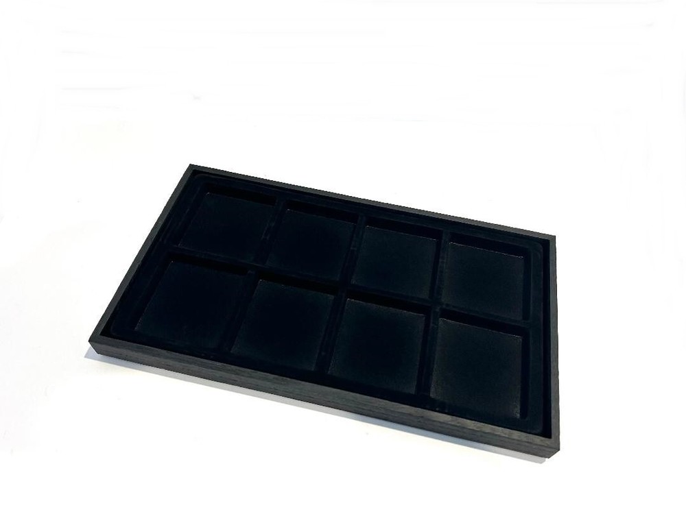 Black  Brooch Bangle Jewelry Black 8 Slot Liner Display Stackable Plastic Tray