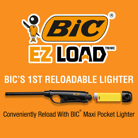 BIC EZ LOAD Lighter, Reloadable Multi Purpose Lighter, 2-Pack (Colors May Vary)