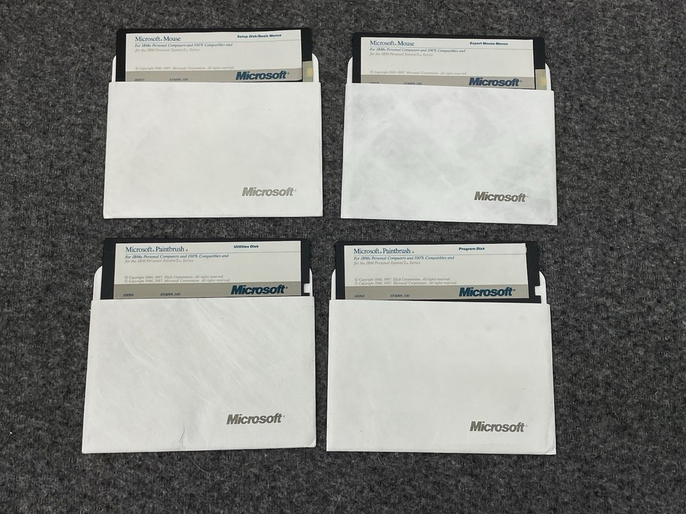 Vintage Microsoft Mouse Software Floppy Disks for DOS & OS/2 Systems