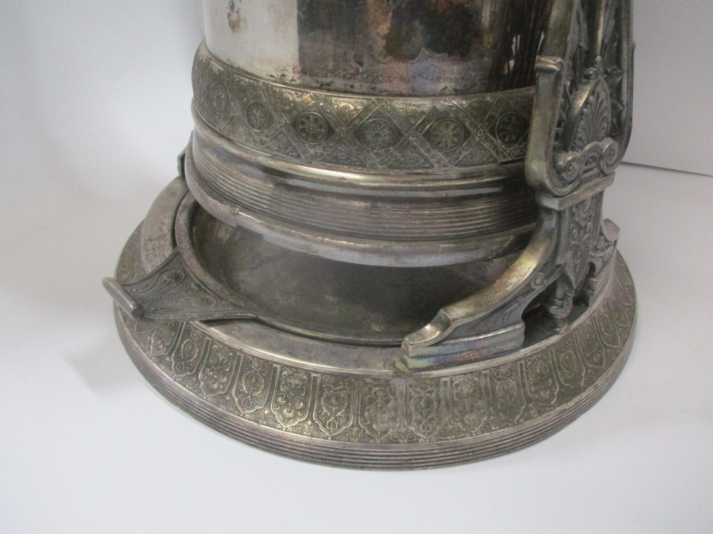 REED & BARTON SILVER PLATE TILTING TIPPING PITCHER Dated May 13, 1878
