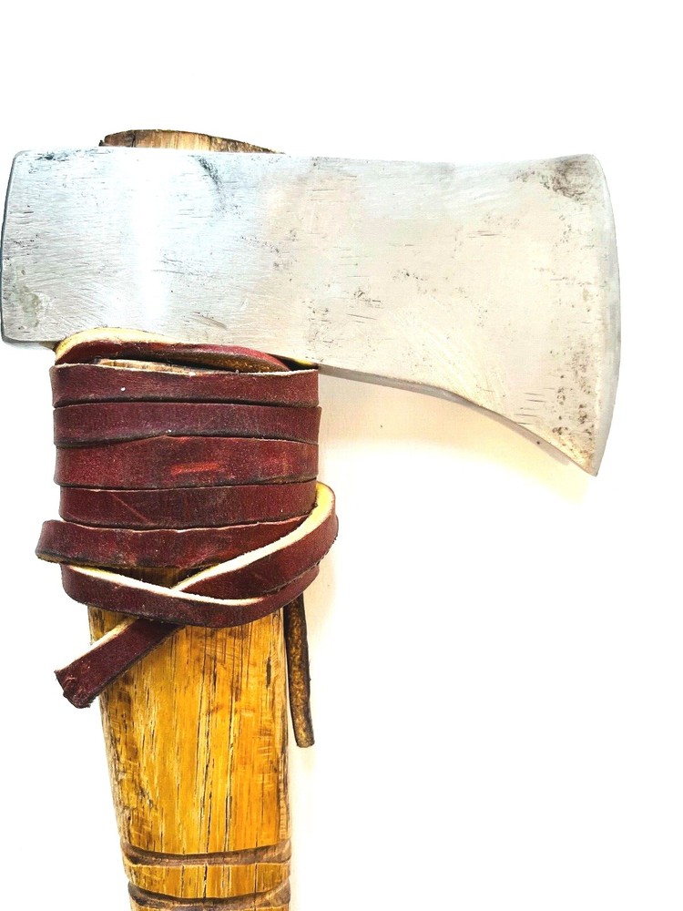 Vintage Throwing / Hewing Axe / Bearded Axe, Custom Heavy Leather Sheath