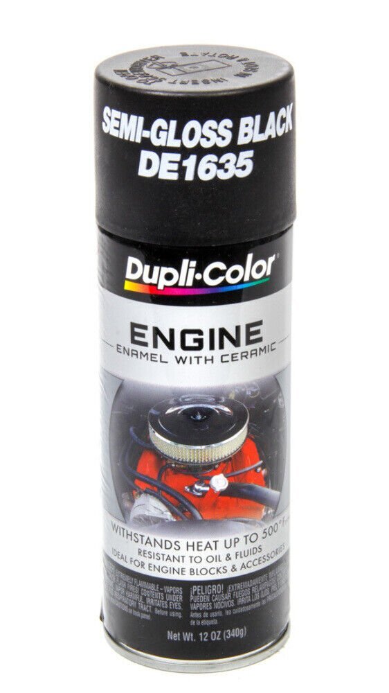 DUPLI-COLOR/KRYLON (DE1635) Semi Gloss Black Engine Paint 12oz