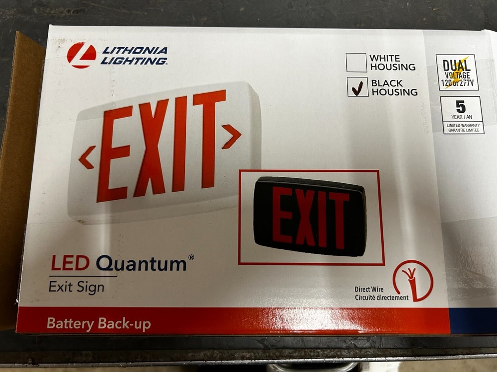 LITHONIA BLACK LED QUANTUM EXIT SIGN # 2662L2 STK6