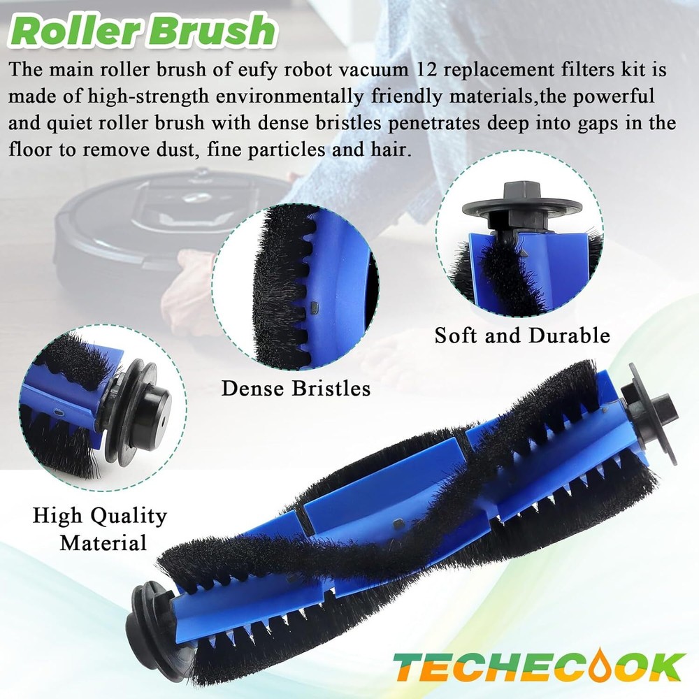 Replacement for Eufy Robovac Brushes and Filters by BLUE, WHITE, BLACK