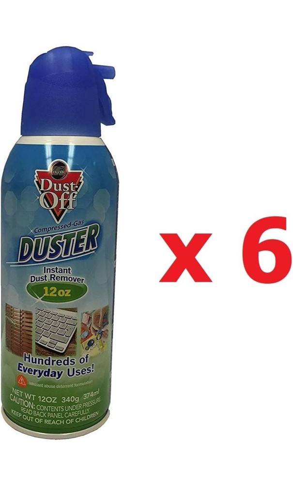 Dust-Off Professional Electronics Compressed Gas Duster, 12 oz, 6 ct