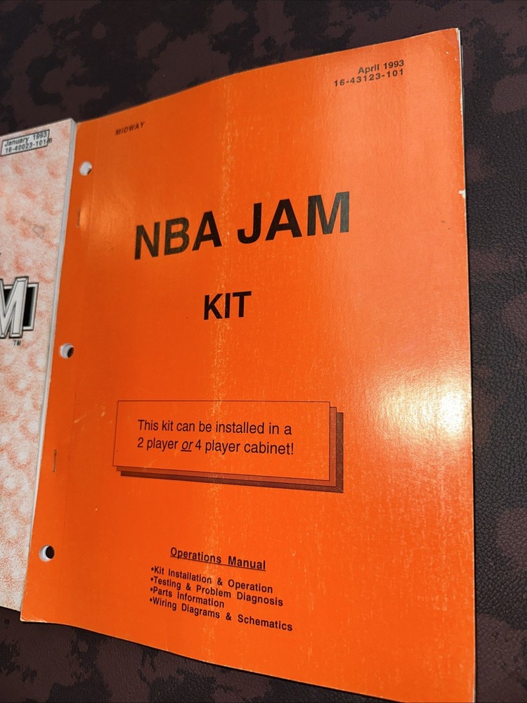 Original NBA Jam Arcade Operations Manual