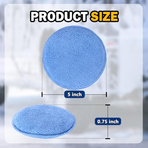 Car Wax Applicator Pad, Microfiber Applicator Pad for Buffing & Detail 12