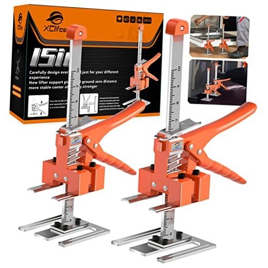 Labor Saving Arm Jack Handle 2 Pack, Construction Jack, Wall Tile Orange