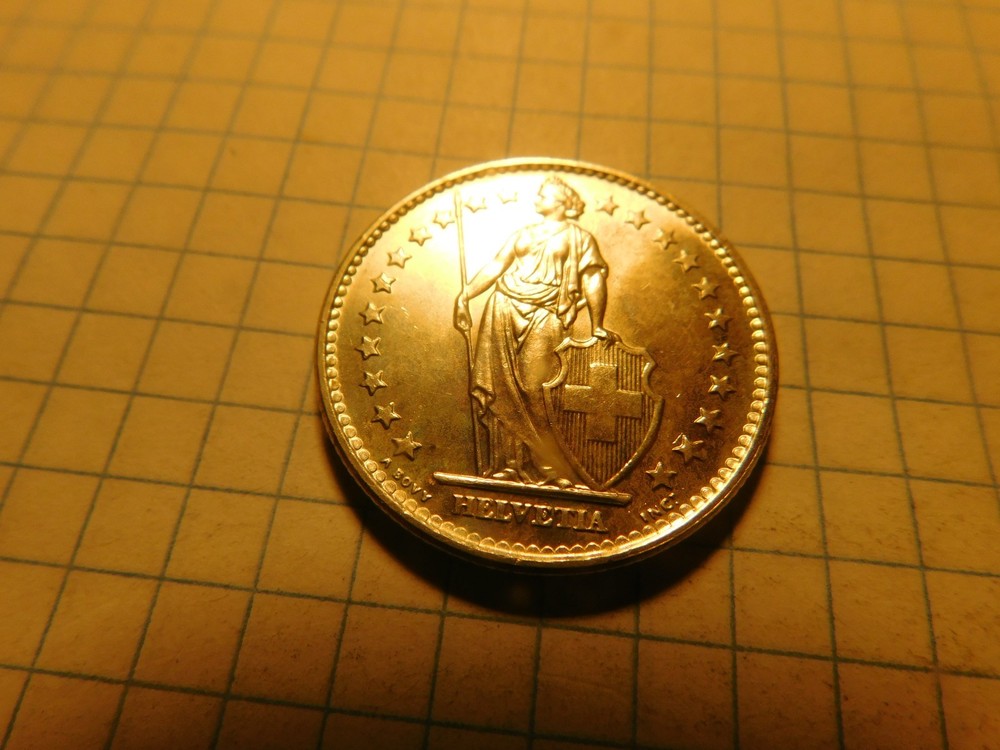 SWITZERLAND 2 FRANCS 1965 B SILVER # 1010
