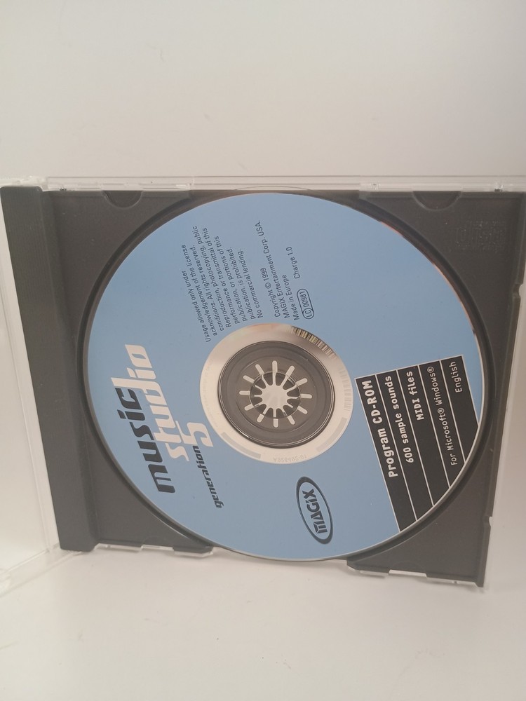 MUSIC STUDIO Generation 5 Software CD Disc By MAGIX Vintage Y2K Techno 2000