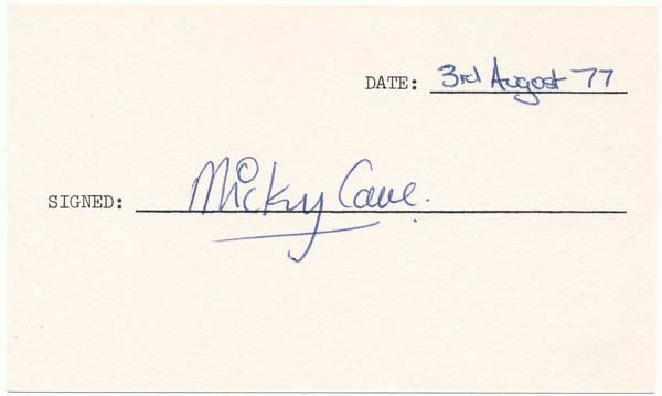 Micky CAVE / Signature Signed
