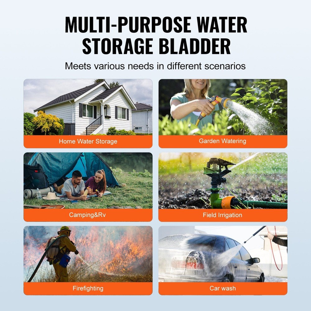 142.7gal Extended Capacity Water Bladder PVC Foldable Secure Connection