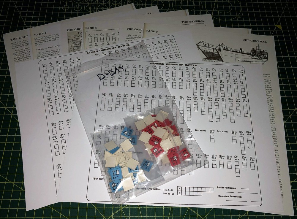 D-Day variant, Avalon Hill, 79 counters + Rules + Order of Battle