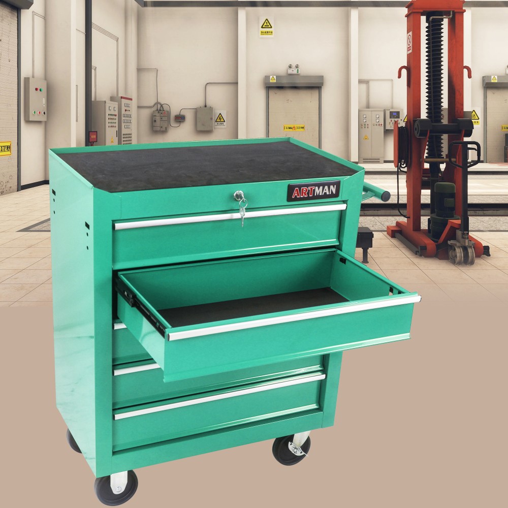 5-Drawer Tool Chest, Garage Storage Cabinet w/ 4 Wheels & Locking System