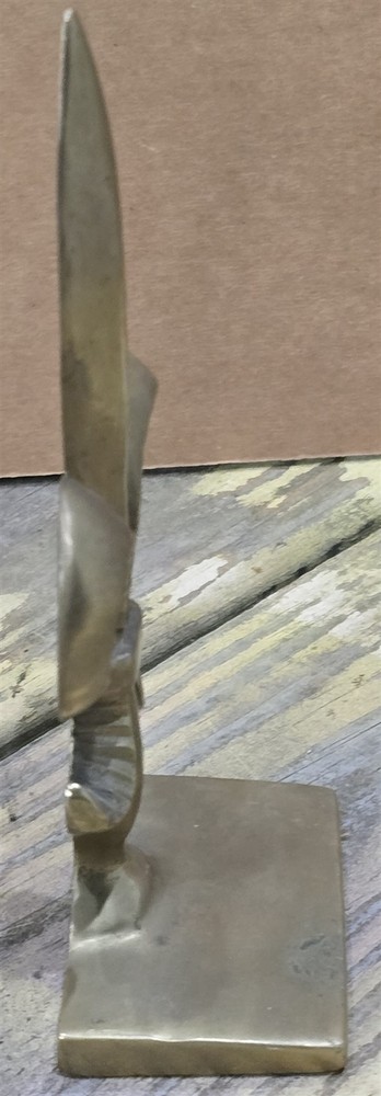Vintage Solid Brass Fleur Di Lis Bookend Book End Nice Patina