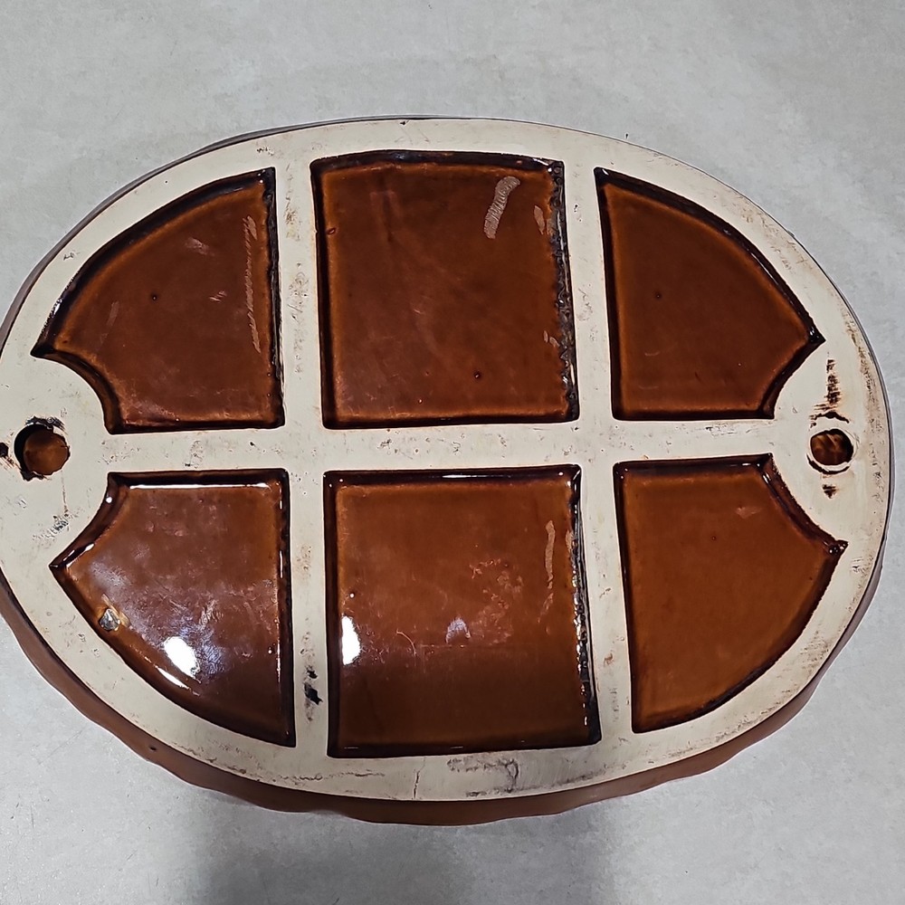 Oval Ceramic Plate 10x8 Small Bird Handle Leaf Border Words, Glossy Rustic