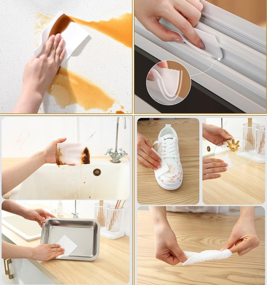 52Pcs Disposable Magic Sponge, Scratch Free Cleaning Sheets