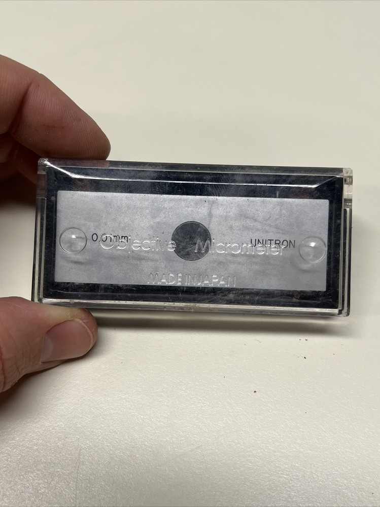 Unitron Objective Micrometer Calibration Plate .01mm In Case Japanese #5A