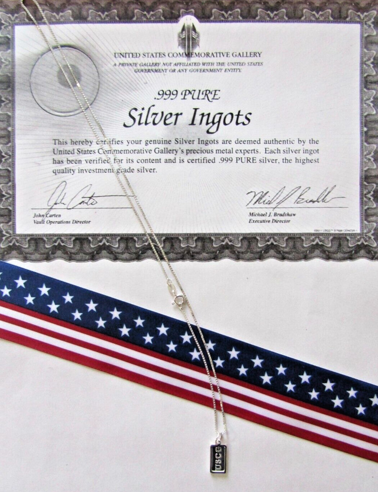 silver bar necklace 1 gram & .925 chain complete