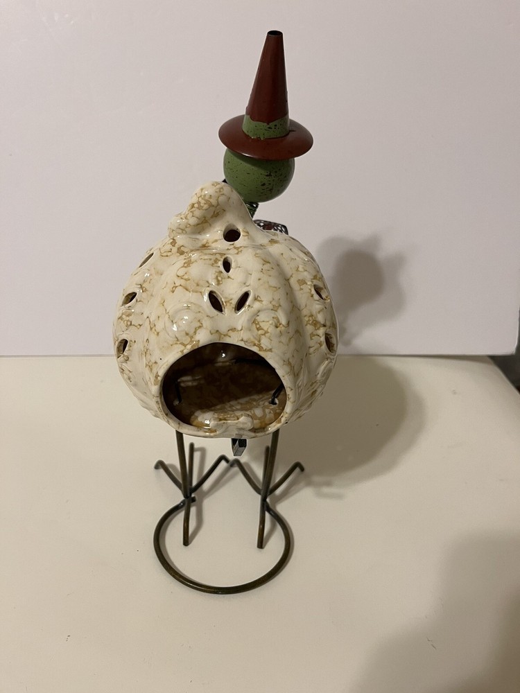 Ceramic and metal turkey Bobbler tea Lite Holder