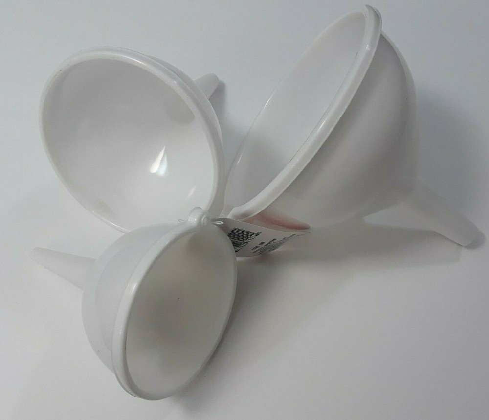 COOKING CONCEPTS 3 PC FUNNEL SET WHITE SMALL MEDIUM LARGE
