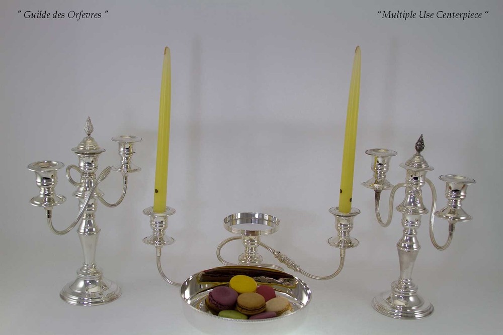Pair Silver Candelabra 11 in., 3 Light, Beaded or Plain