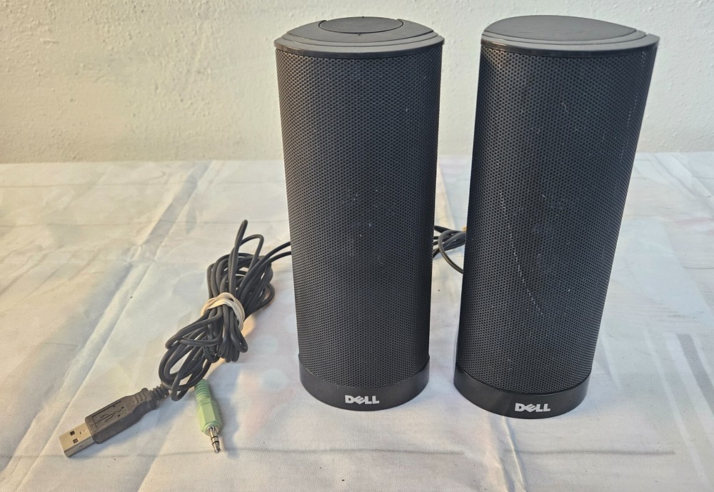 Dell AX210 Computer Speakers Black Wired w Adjustable Volume