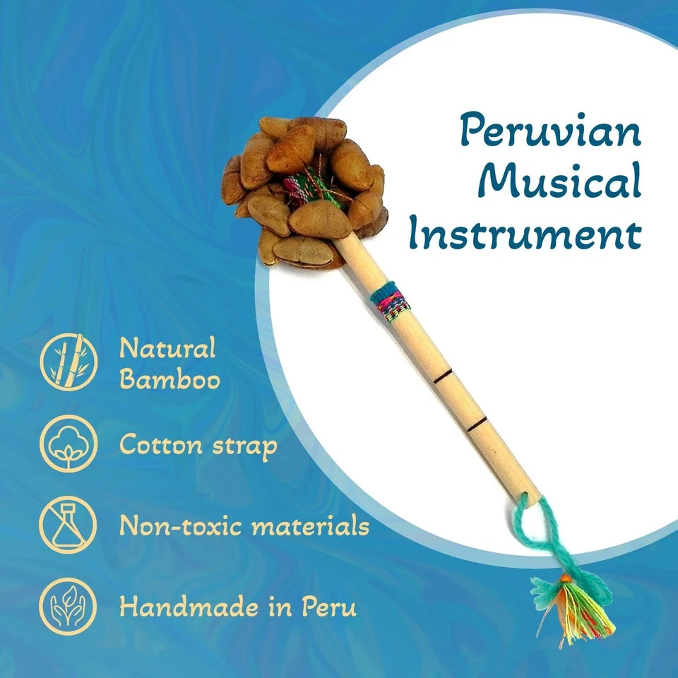 Bamboo Seed Shaker ASMR Tool Natural Cacho Percussion