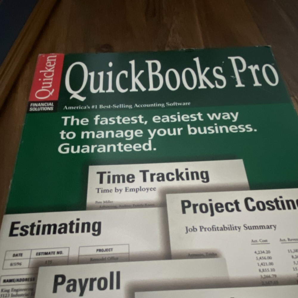 Quicken QuickBooks Pro 4.0 Windows Mac 3.5" Floppy Discs Manuals