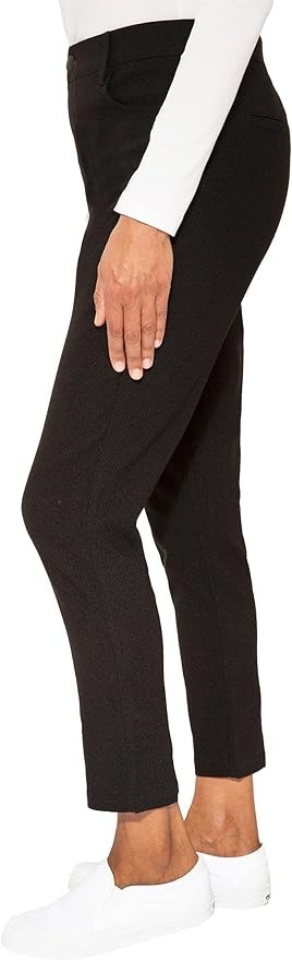 Mario Serrani Women's Textured Pull on Pants, Black, M