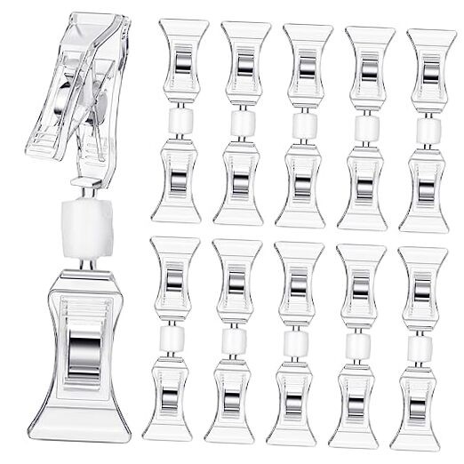 Pcs Double Sided Sign Clips Sign Display Mini Clip Clear Rotatable 100