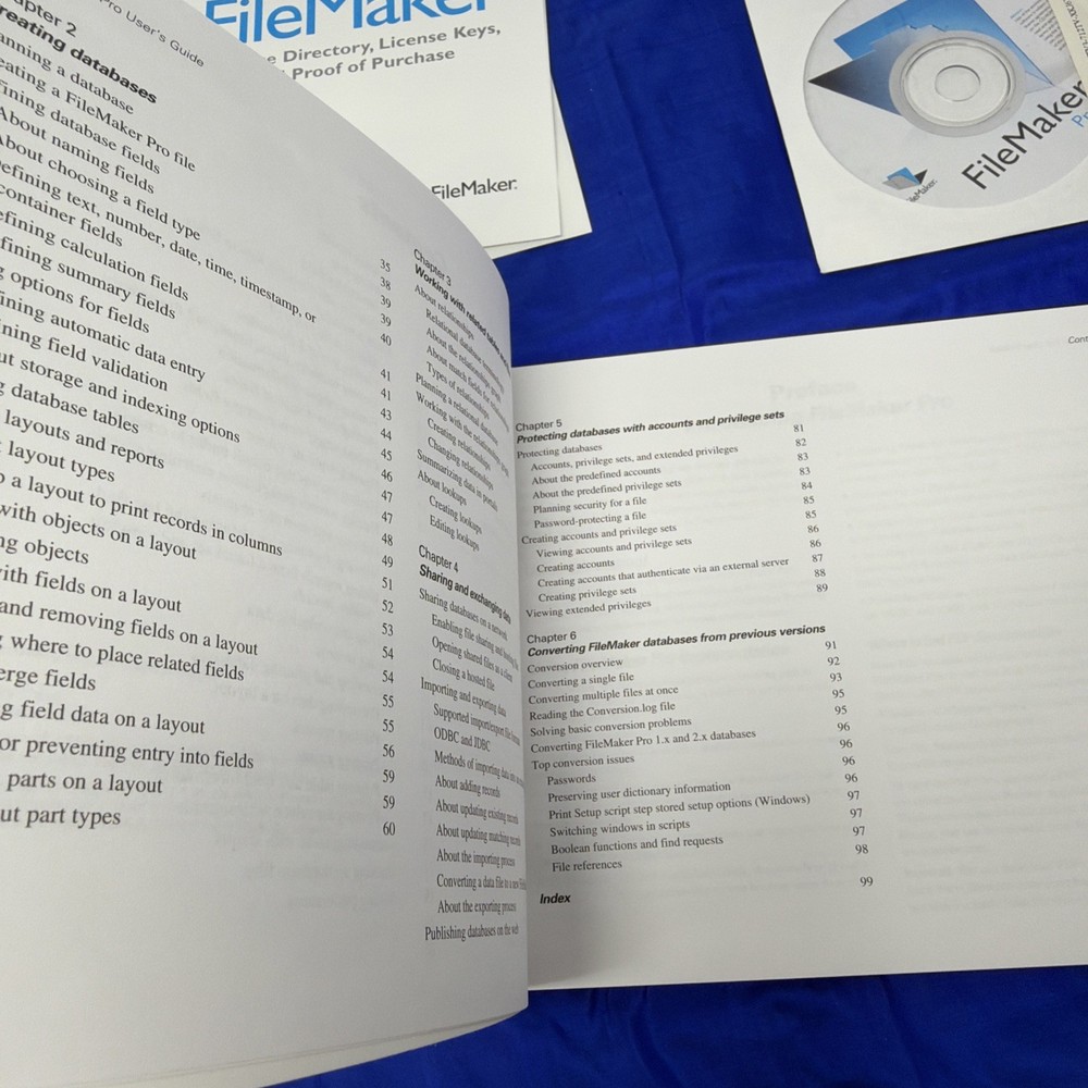 FileMaker Pro 7 Software for Mac CD-ROM Complete with Box & Manuals