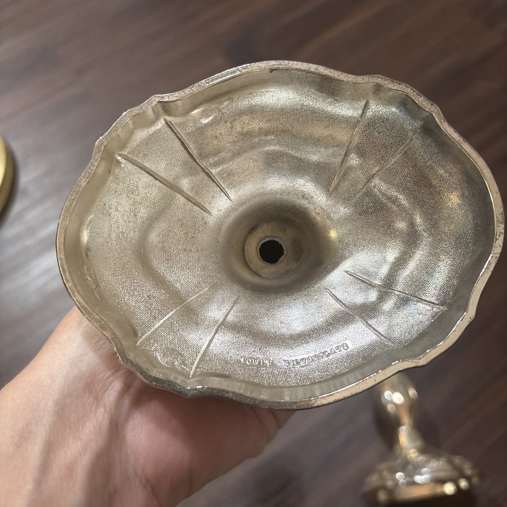 Towel Silver plate Candlesticks Set Of 2