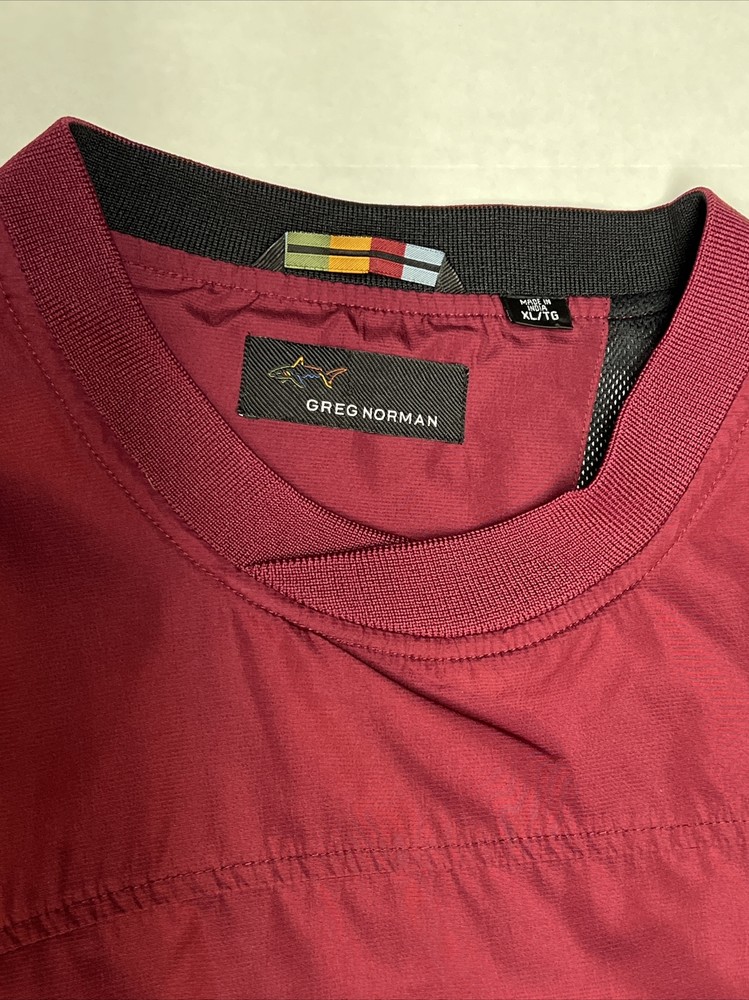 Greg Norman Golf Pullover lined Jacket Men’s XLT red zippered pockets EUC