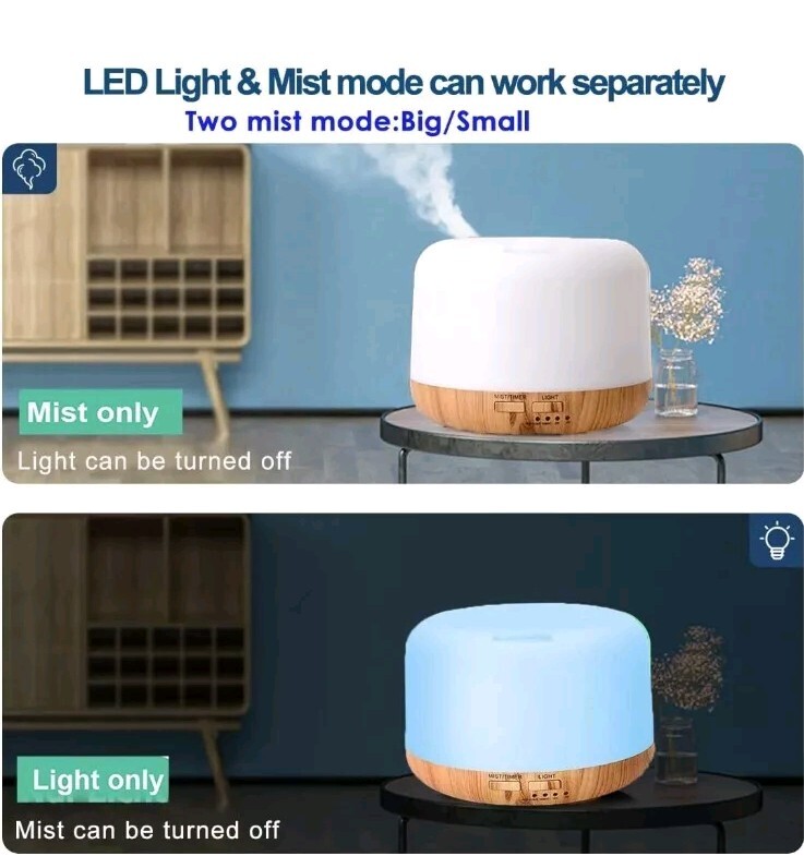 Ultrasonic Steam Air Humidifier Led Scent Aromatherapy Diffuser + Remote Control