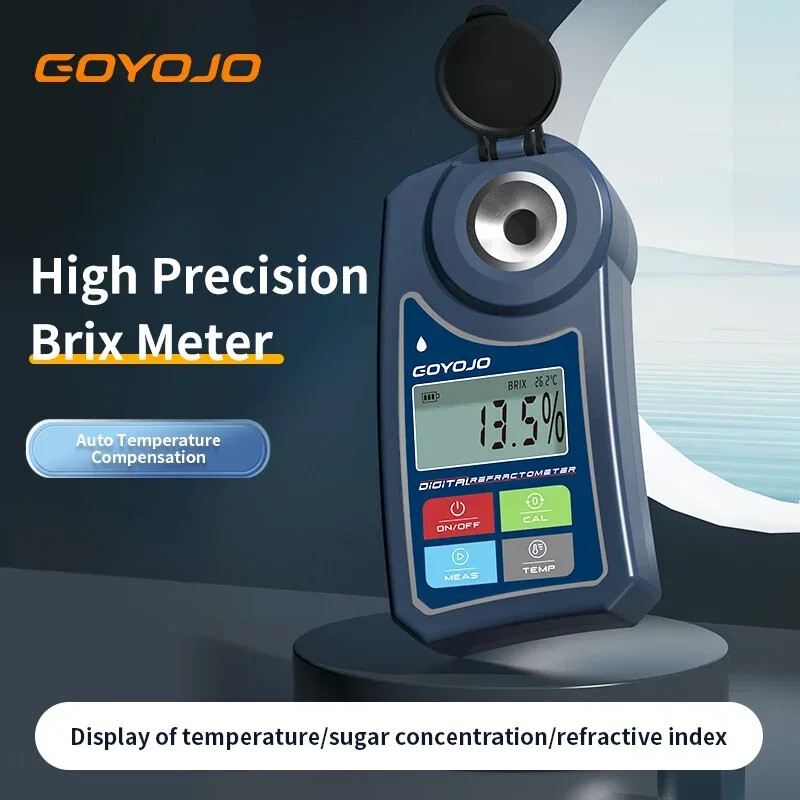 Digital Fruit Refractometer Brix Meter 0-55.0% Measurement Sugar Content Tester
