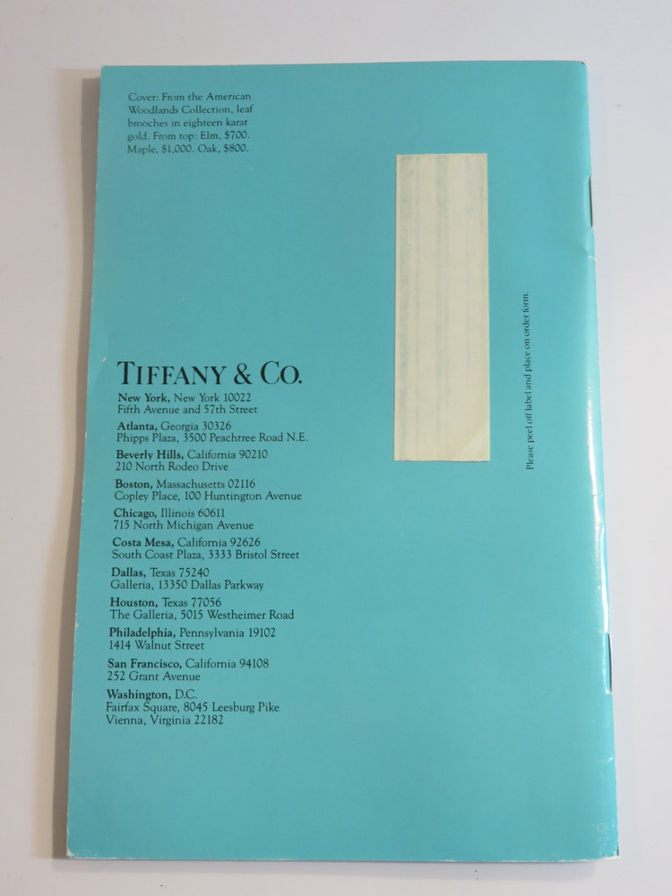 Tiffany & Co. ~ Fall Selections 1991 Catalog